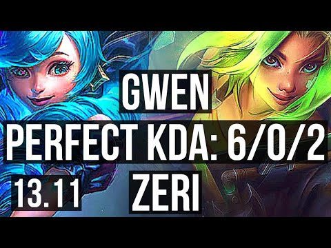 GWEN vs ZERI (TOP) | 6/0/2, 6 solo kills, Dominating | KR Master | 13.11