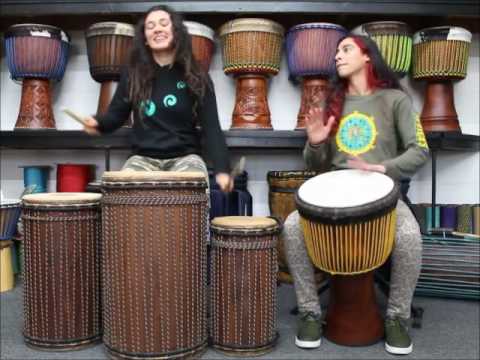 Drumskull Drums w/ Sahar K. & Nicole Loba - Guinea Lenke Djembe & Dununs