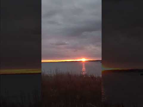 Sunset on a Mostly Cloudy Evening. December 02, 2024. Over Lake St. Clair. #Sunset #Light.