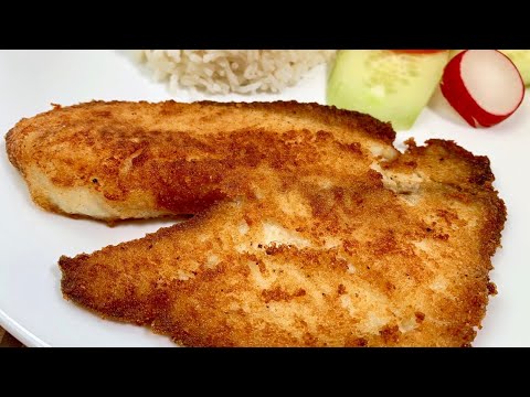 Filete de Pescado Empanizado-Crujiente y Truco para que no te salpique el aceite