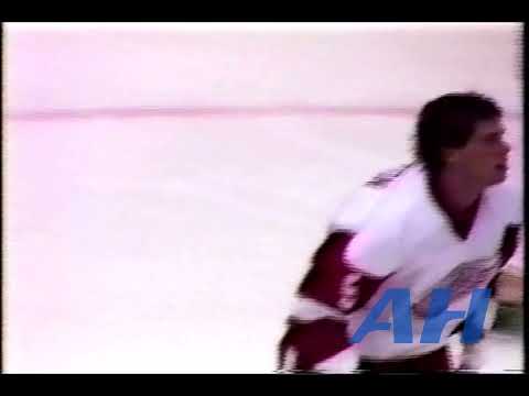 NHL Sep. 17, 1989 Dean Morton,DET v Perry Berezan,MIN Detroit Red Wings Minnesota North Stars