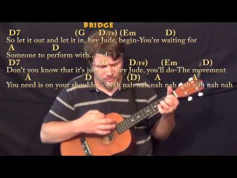 Hey Jude (The Beatles) Bariuke Cover Lesson in D with Chords/Lyrics