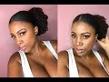 HOW TO PUT THICK CURLY HAIR INTO A SLEEK PONYTAIL Using DRAWSTRING PONYTAIL