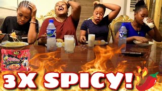 The Funniest SPICY NOODLE CHALLENGE | 3X Spicy! | HILARIOUS Reactions!🙆🏾‍♀️🤣