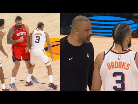 Ime Udoka has words for Dillon Brooks after bumping Steven Adams to ground 😂