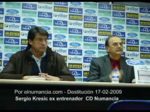 El numancia.com. 17-02-2009. Rueda de prensa de Sergio Kresic de despedida.