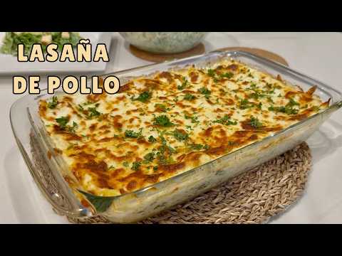 Lasaña de Pollo con Salsa Alfredo CREMOSA 🧀 | Receta Fácil, y Deliciosa