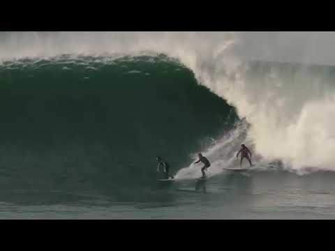 Three Surfers Stuffed in One Giant XL Basque Country Barrel