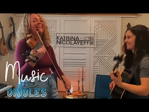 Lefty Fiddler Katrina Nicolayeff playing Sally Goodin with daughter Miriam