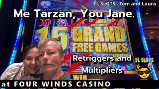 TARZAN GRAND SLOT - Big Win Bonus - Four Winds Casino #tarzan #aristocratgaming #fourwindscasino