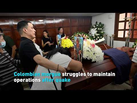 Colombian morgue struggles to maintain operations after quake