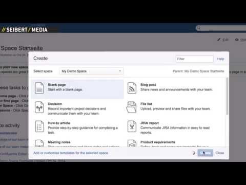 Confluence-Demo: Seiten erstellen