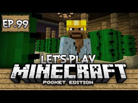 Survival Let's Play Ep. 99 - HORSE ARMOR & AUTOMATIC CACTUS FARM!!! - Minecraft PE (Pocket Edition)