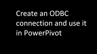 Download the video "How to create an ODBC connection to SQL server and use it in PowerPivot"