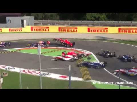 GP3 Monza 2013 START CRASH Race 1 - Tribune 8