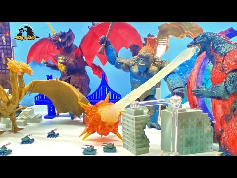 GODZILLA vs KONG Figures MEGA Diorama w/ Multi Sets, Toys, Movie Battle