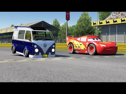 LSG Extra VW Samba Bus Style 98 vs Lightning McQueen at Monza Full Course