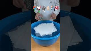 TRY TO GUESS HOW MANY TISSUE PAPER IT TOOKS! #satisfying #asmr #experiment #water