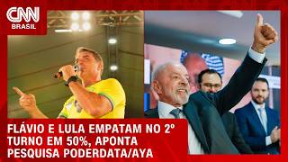 Vídeo: PoderData/AYA: Flávio e Lula empatam com 50% dos votos válidos no 2º turno | CNN NOVO DIA