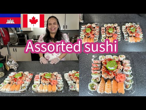 How to make Assorted sushi # របៀបធ្វើស៊ូសុីចម្រុះ🇰🇭🇨🇦
