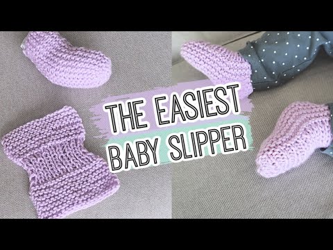 The Easiest Knit Baby Slippers - Knit Flat On Straight Needles, Free Pattern!