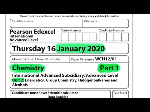A level | Chemistry | Unit 2 | Edexcel | January 2020 | part 1