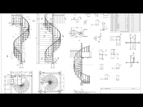 Circular stairs elevation in Autocad