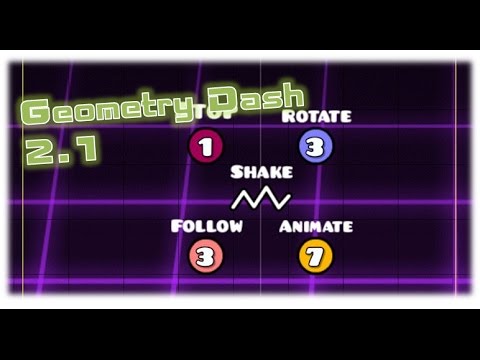 Как использовать триггеры Stop, Rotate, Follow, Animate, Shake в Geometry Dash 2.1!
