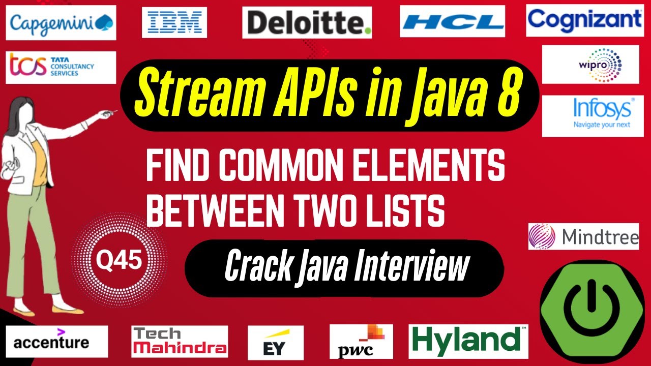Java 8 Stream API Interview Questions: Find Common Elements Between Two Lists using Java 8 Streams