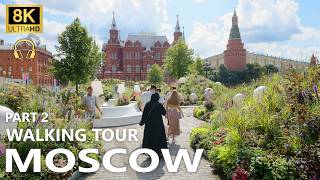 Moscow Walking Tour ~ Part 2 ~ Russia  8K 60fps🎧City Walk With Binaural ASMR Ambient Sounds