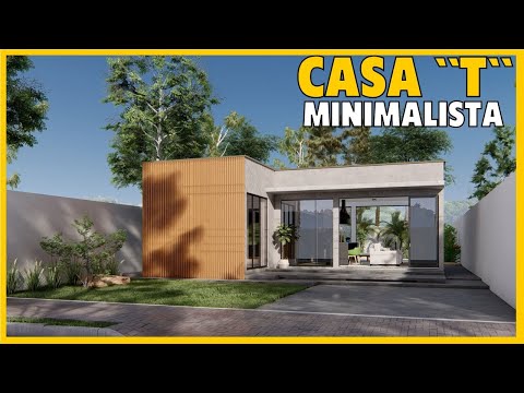 CASA MINIMALISTA FORMATO T | Casa pequena 76m² |