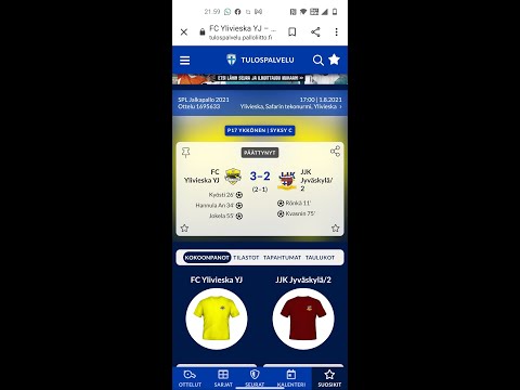 P 17 ykkönen FC Ylivieska YJ-JJK Jyväskylä 3-2     1. puoliaika