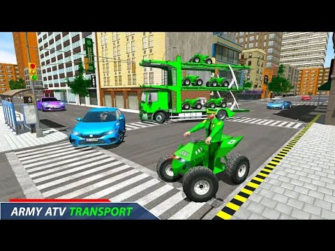 US Army ATV Driving Transporter Truck - Cargo Airplane Simulator 2022 - Android GamePlay