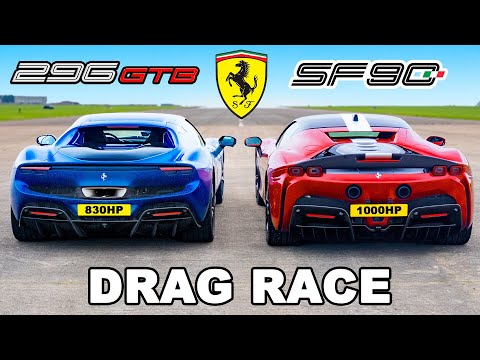 Ferrari 296 GTB v Ferrari SF90: DRAG RACE