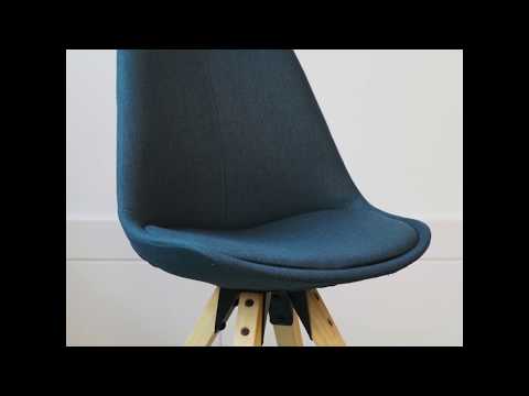 Gestoffeerde stoel Aledas II 2-delige set - geweven stof/massief rubberboomhout - Geweven stof Cors: Mintgrijs - 4-delige set