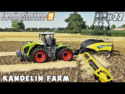 Baling straw with new tractor and baler | Kandelin Farm | Farming simulator 19 | Timelapse #22