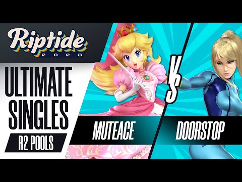 MuteAce (Peach) vs Doorstop (Zero Suit Samus) - Ultimate Singles Round 2 Pools - Riptide 2023