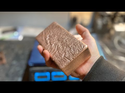 Melting copper pipe at home large copper ingot ( asmr ) my biggest copper bar yet