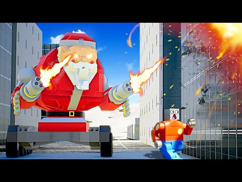 ROBOT SANTA DESTROYS LEGO CITY! (Brick Rigs)