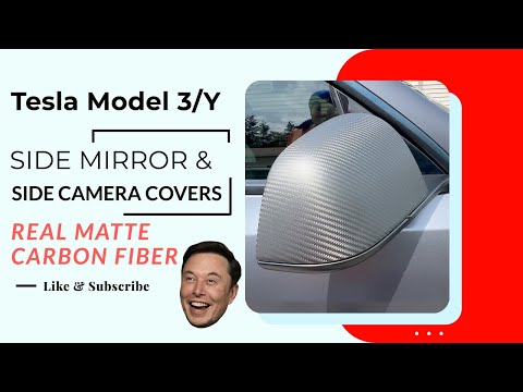 Tesery - Tesla Model 3/Y Matte Carbon Fiber Side Mirror & Side Camera Covers: Installation & Review