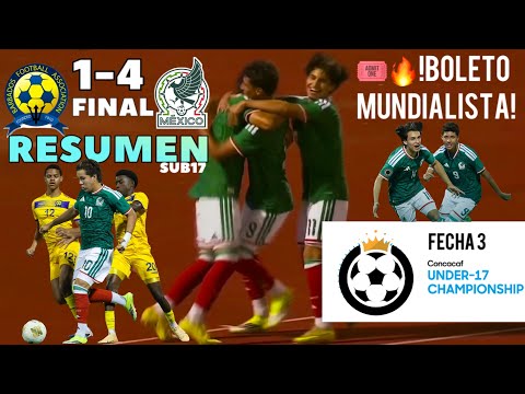 Barbados SUB17 vs México SUB17 RESUMEN • 🇲🇽 Boleto Mundialista! 🔥 Final 🇧🇧1-4🇲🇽 9.2.2026