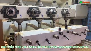 MÁY CNC TRUNG TÂM 4 Trục 16 kẹp Phôi Chống Tâm Xoay 360 độ Woodmaster Gia Công Chân Ghế