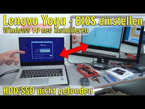 Lenovo Yoga Notebook UEFI Bios einstellen - Windows 10 installieren von USB-Stick - [4K Video]