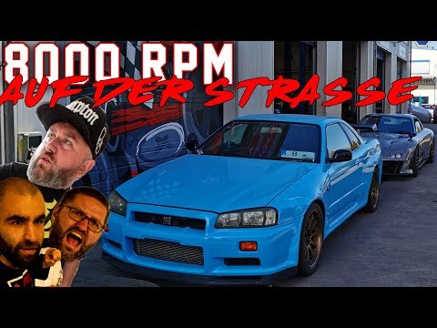 8000 RPM auf der Strasse ! Der Skyline R34 GTR in Action !