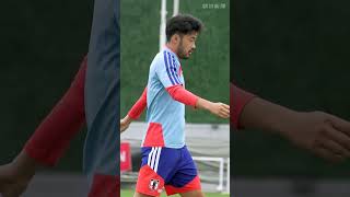 サッカーW杯日本代表、6日の事前合宿練習 #shorts