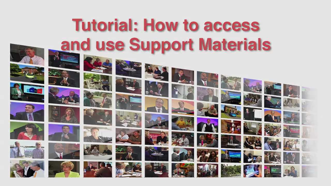 Tutorial: How to Access Support Materials