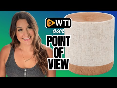 Essential Oil Diffuser 200ml with Fabric Cover and Night Lamp | Ultrasonic Aroma Diffuser | Humidifier w Lights | Room Decor | Small Humidifier for Bedroom | Gift (Light Brown) - WTI product video review
