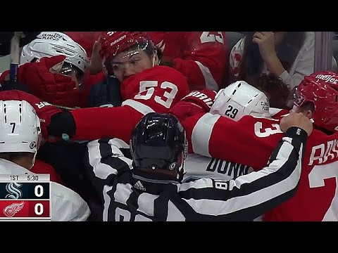 Detroit Red Wings Vs Seattle Kraken Scrum