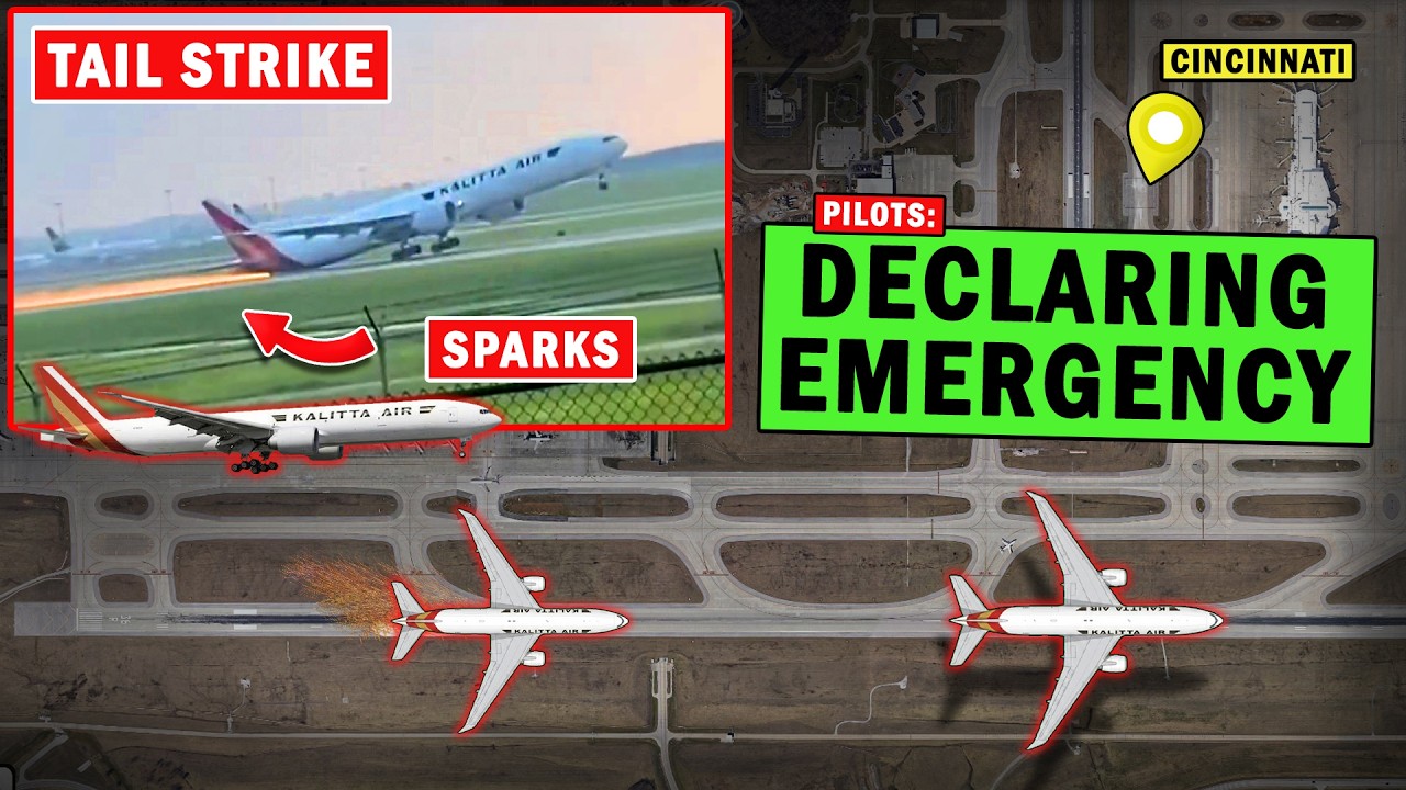 Kalitta B777 Suffers TAIL STRIKE During Go-Around | Sparks Visible