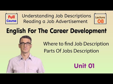 Understanding Job Descriptions Reading a Job Advertisement Lecture 08 Career Development For Jobs